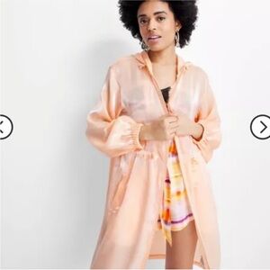 Future Collective Cinched Waist Hooded Sheer Organza Jacket